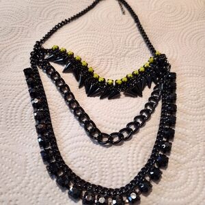 Black and Yellow Spike Necklace